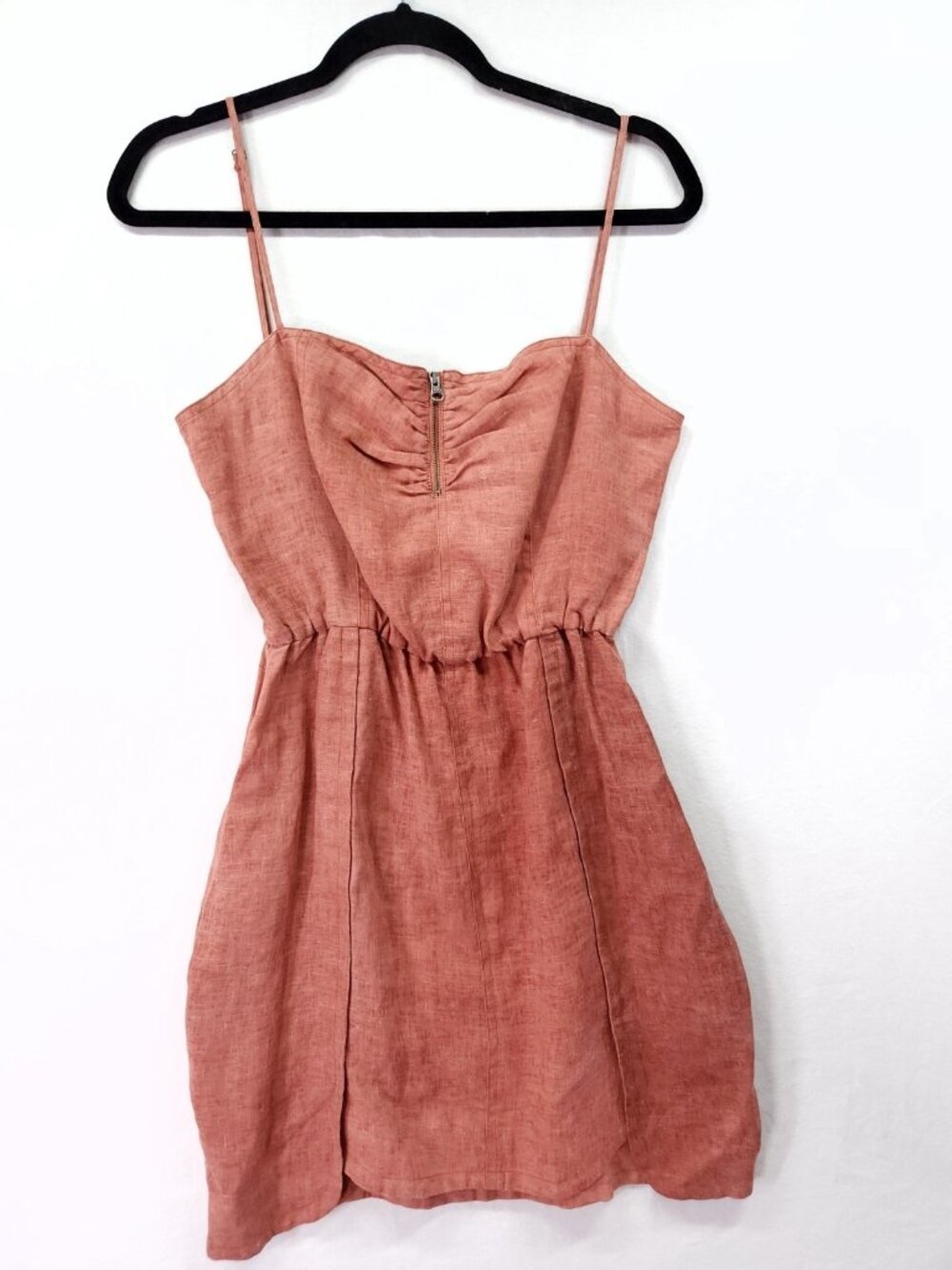 Rebecca Minkoff Linen Mini Dress 0 Terracotta Spaghetti Strap Summer Dress